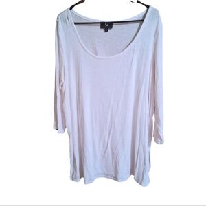 Plain White 3/4 Sleeve Soft Shirt- Women's By Giuliana Size 1X